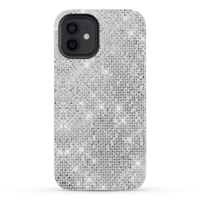 iPhone 12 mini StrongFit Silver Glitter by Alemi