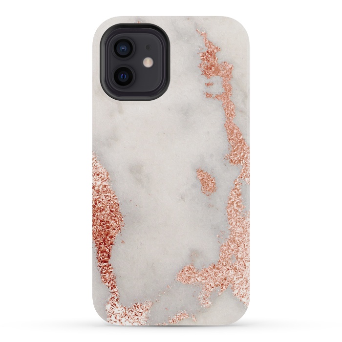 iPhone 12 mini StrongFit Gold Rose Marble by Alemi