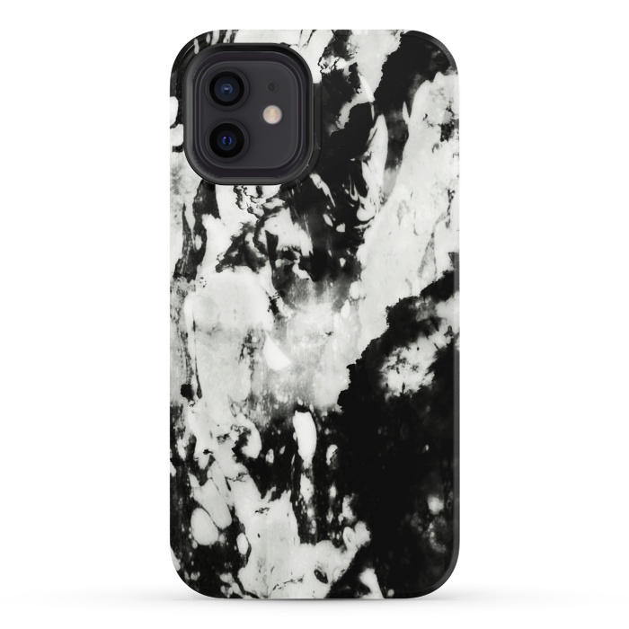 iPhone 12 StrongFit White black marble by Jms