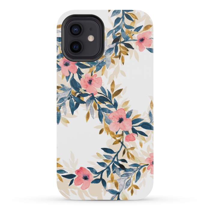 iPhone 12 mini StrongFit Spring Blossom Watercolor Wreath by Micklyn Le Feuvre
