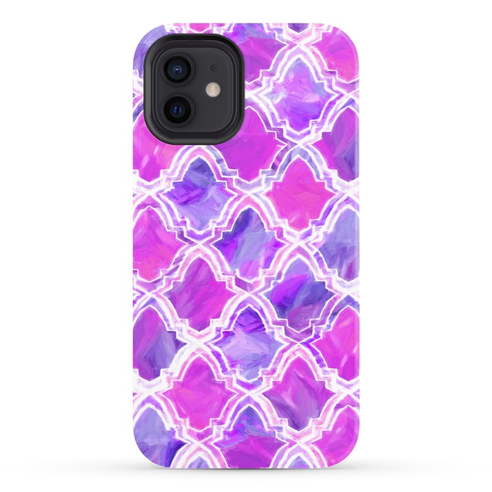 iPhone 12 StrongFit Marrakesh Inspired Moroccan In Magenta & Purple by Tigatiga