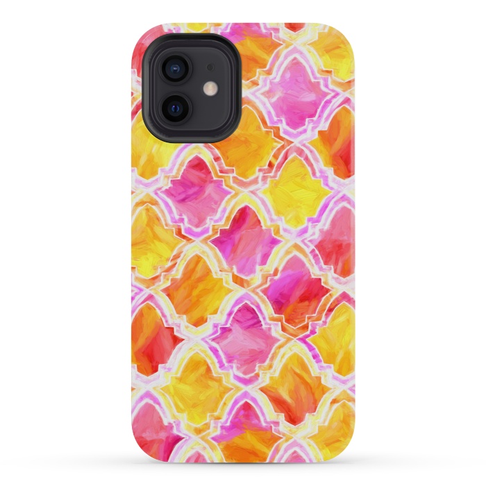 iPhone 12 mini StrongFit Marrakesh Inspired Moroccan In Sunset Colors  by Tigatiga