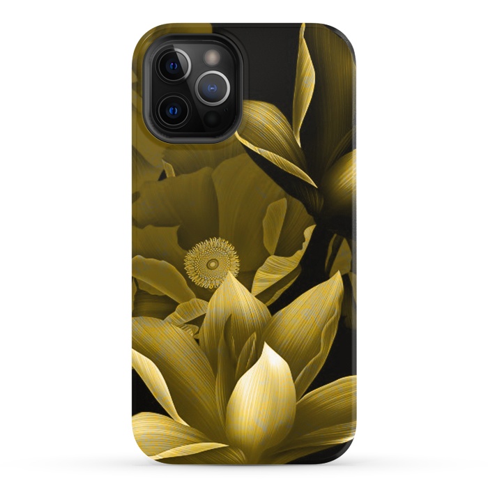 iPhone 12 Pro StrongFit Gold floral by Kashmira Baheti