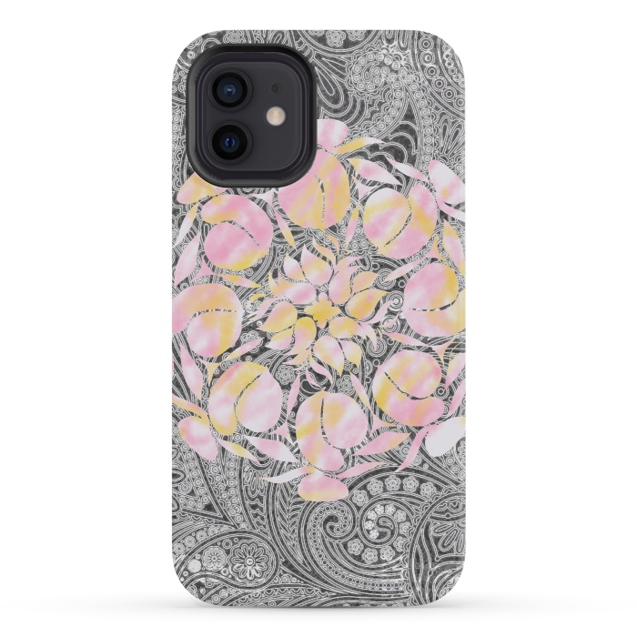 iPhone 12 mini StrongFit Paisley floral by Kashmira Baheti