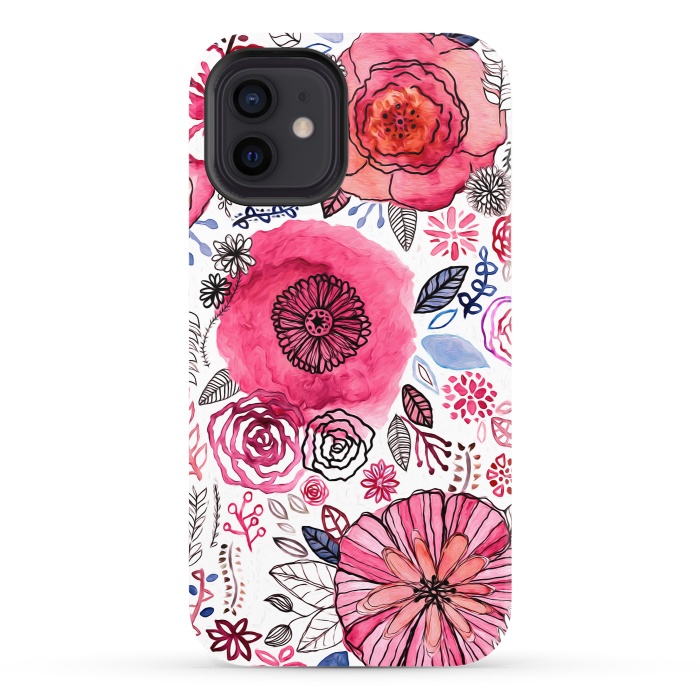 iPhone 12 StrongFit Pink Floral Mix  by Tigatiga