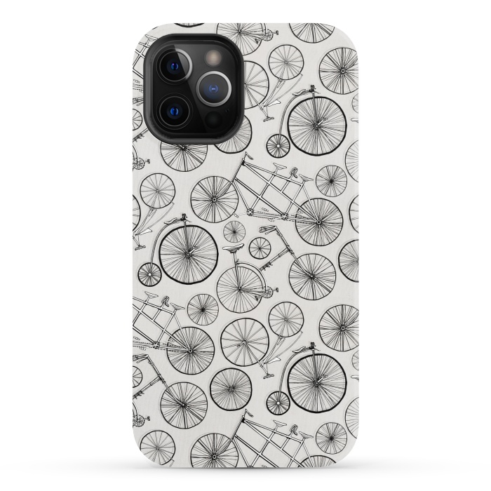 iPhone 12 Pro StrongFit Vintage Bicycles on Grey  by Tigatiga