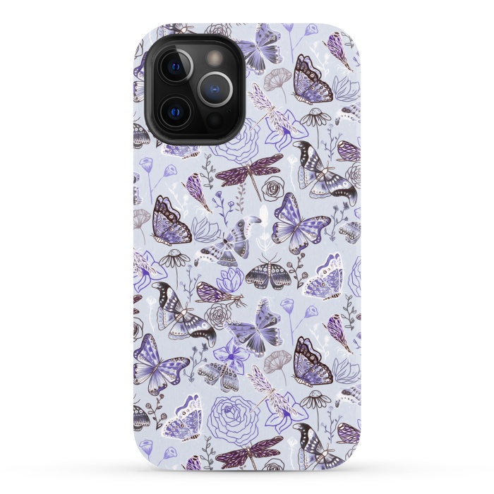 iPhone 12 Pro StrongFit Pale Butterflies, Dragonflies and Moths  by Tigatiga