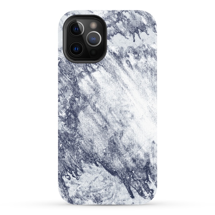 iPhone 12 Pro StrongFit Grey-Blue Marbling Storm  by Tigatiga
