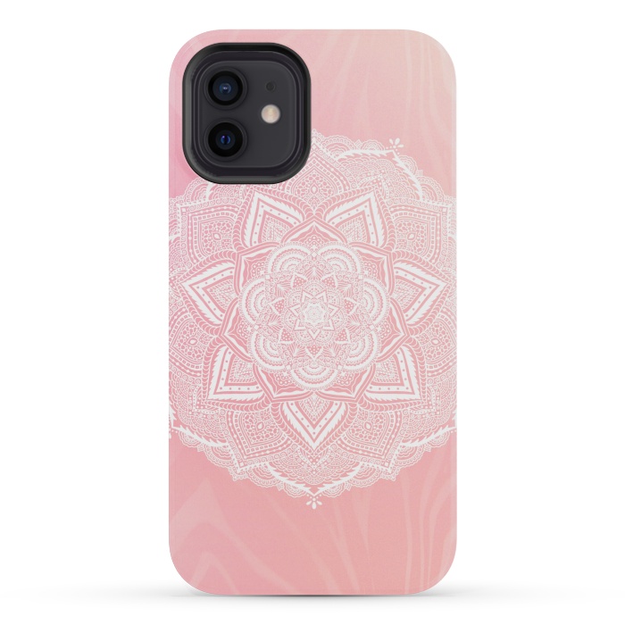 iPhone 12 mini StrongFit Cute pink mandala by Jms