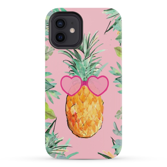 iPhone 12 mini StrongFit Cool Pinapple with Glasses by ''CVogiatzi.