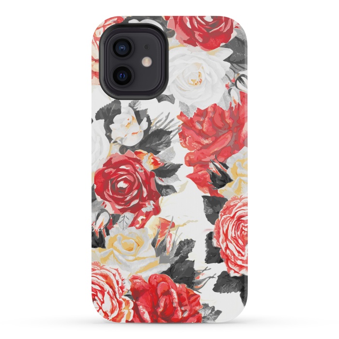 iPhone 12 mini StrongFit Red and white rose bouquet by Oana 