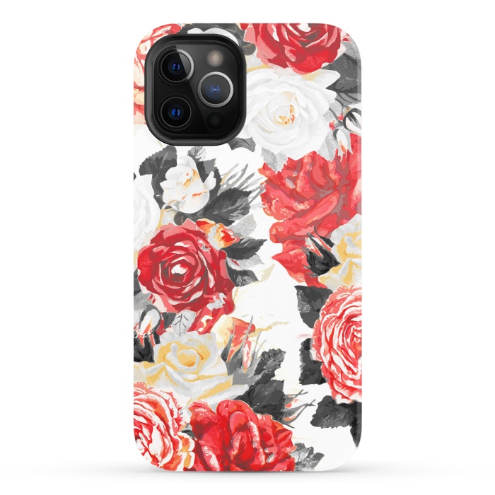 iPhone 12 Pro StrongFit Red and white rose bouquet by Oana 