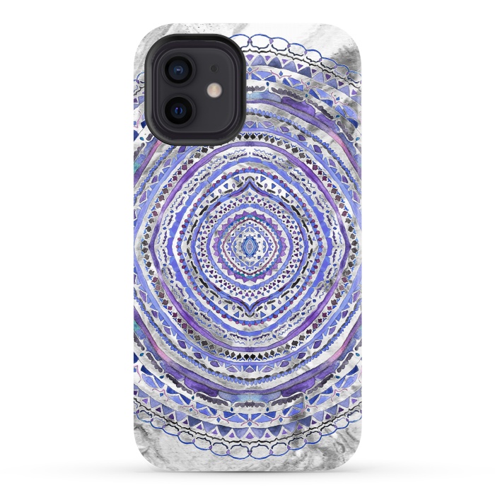 iPhone 12 StrongFit Purple Marbling Mandala  by Tigatiga