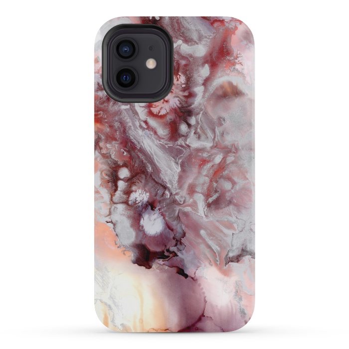 iPhone 12 mini StrongFit Alcohol Ink Fire   by Tigatiga
