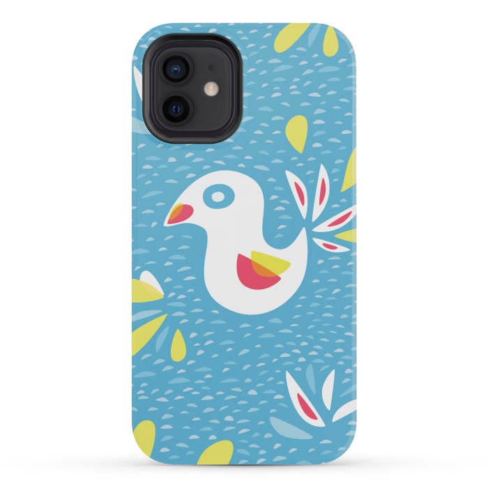 iPhone 12 mini StrongFit Cute Abstract Bird In Spring by Boriana Giormova
