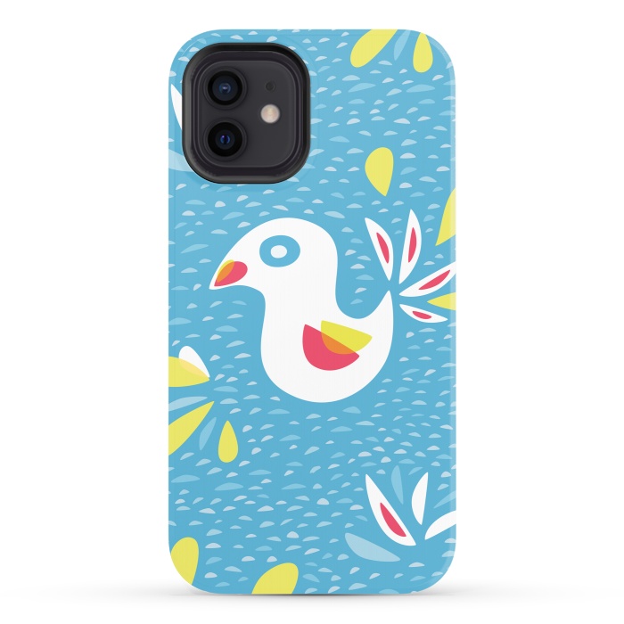 iPhone 12 StrongFit Cute Abstract Bird In Spring by Boriana Giormova