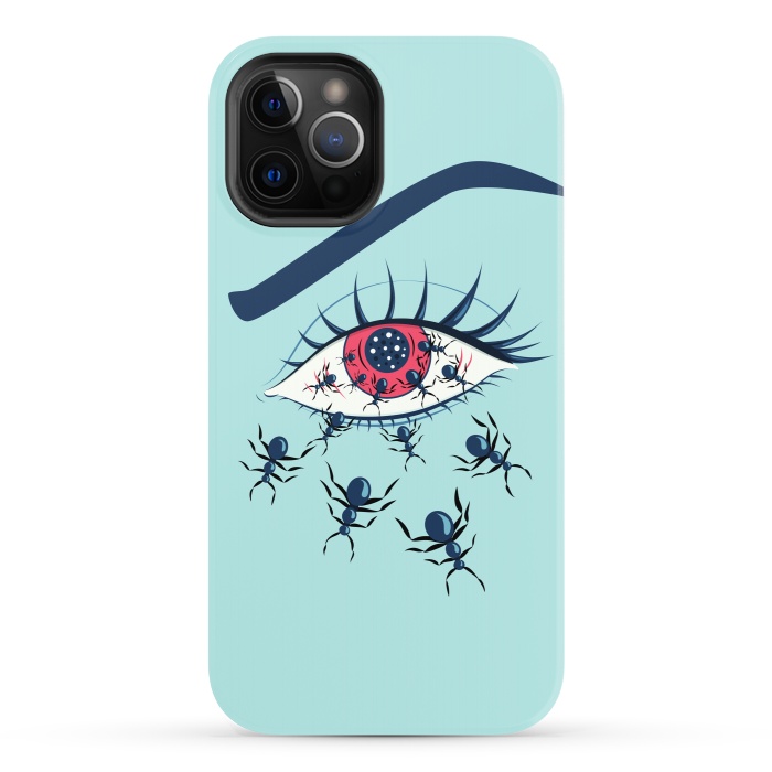 iPhone 12 Pro StrongFit Weird Creepy Red Eye With Crawling Ants by Boriana Giormova