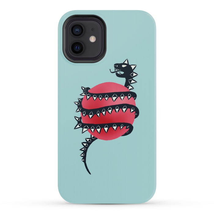 iPhone 12 mini StrongFit Cool Evil Black Dragon Snake Monster by Boriana Giormova