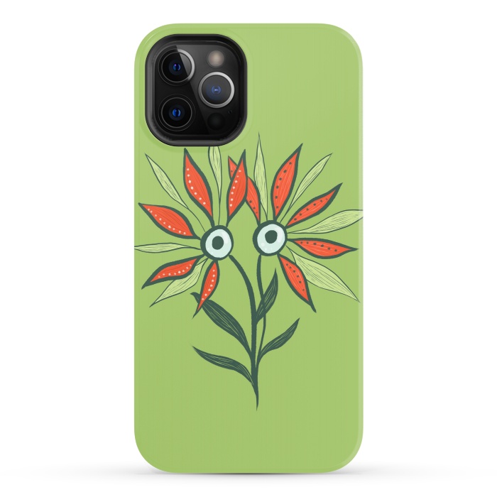 iPhone 12 Pro StrongFit Cute Eyes Character Flower Monster by Boriana Giormova