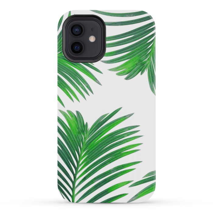 iPhone 12 mini StrongFit Green Palm Leaves by Zala Farah