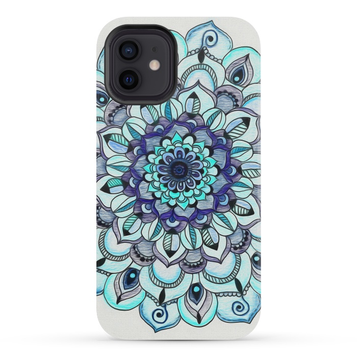 iPhone 12 mini StrongFit Peacock Mandala by Tangerine-Tane