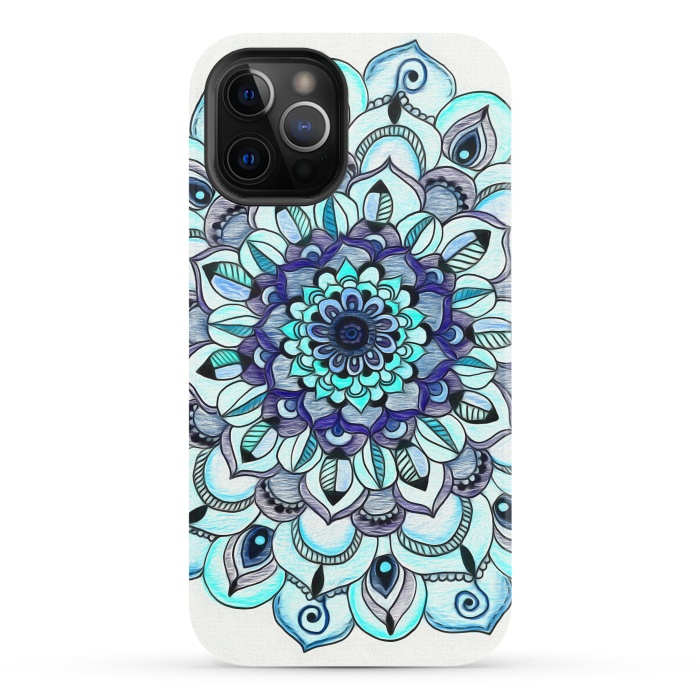 iPhone 12 Pro StrongFit Peacock Mandala by Tangerine-Tane