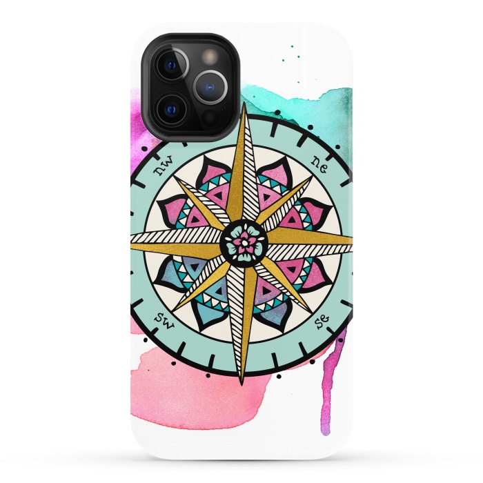 iPhone 12 Pro StrongFit compass by Pom Graphic Design