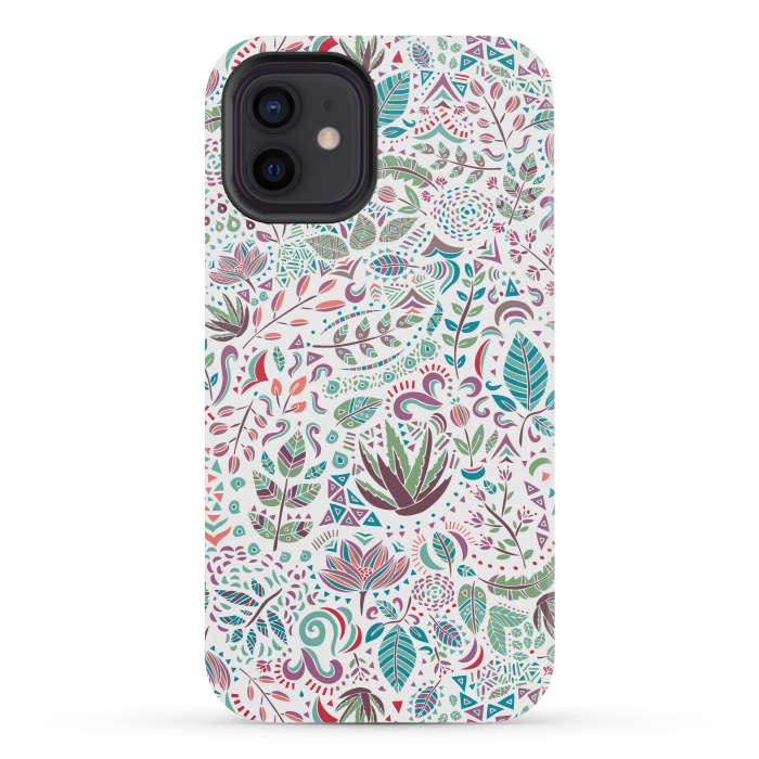 iPhone 12 mini StrongFit Botanical Doodles by Pom Graphic Design