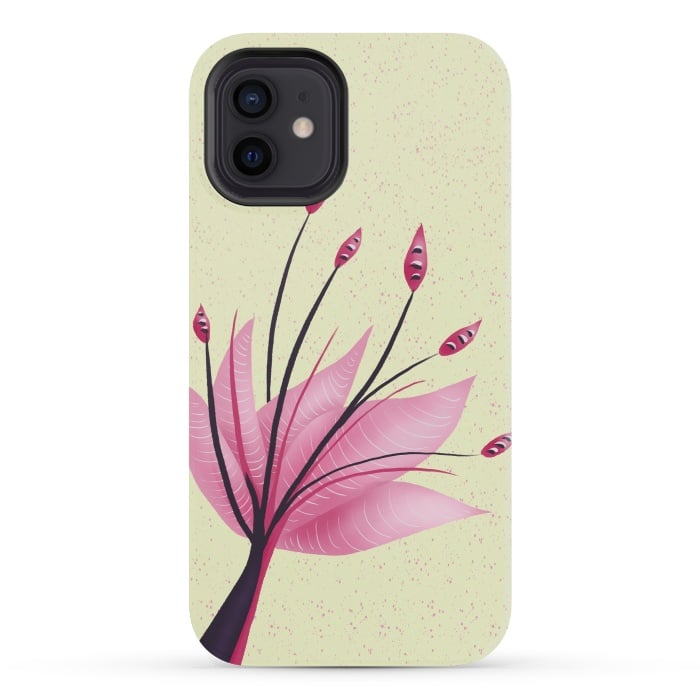 iPhone 12 mini StrongFit Pink Abstract Water Lily Flower by Boriana Giormova