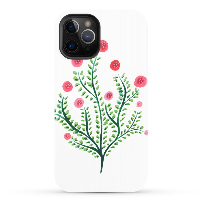 iPhone 12 Pro StrongFit Spring Plant In Pink And Green by Boriana Giormova