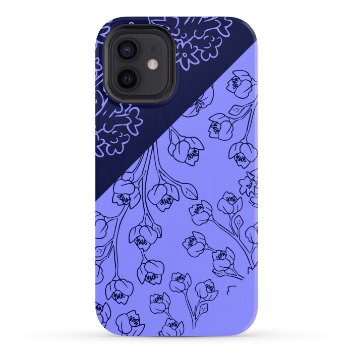 iPhone 12 StrongFit BLUE TROPICAL PATTERN by MALLIKA