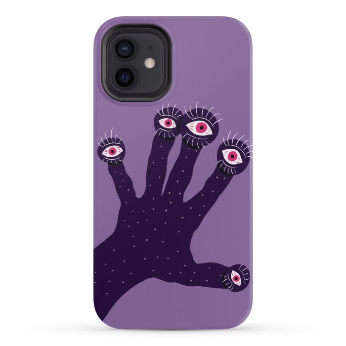 iPhone 12 mini StrongFit Weird Hand With Watching Eyes by Boriana Giormova