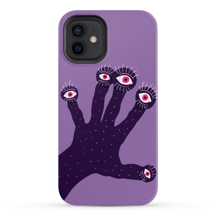 iPhone 12 StrongFit Weird Hand With Watching Eyes by Boriana Giormova