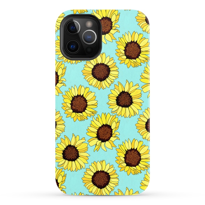 iPhone 12 Pro StrongFit Aqua - Sunflowers Are The New Roses!  by Tigatiga