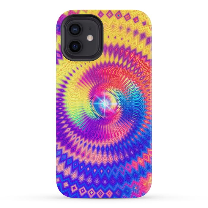 iPhone 12 mini StrongFit Abstract Colorful Diamond Shape Circular Design by Art Design Works