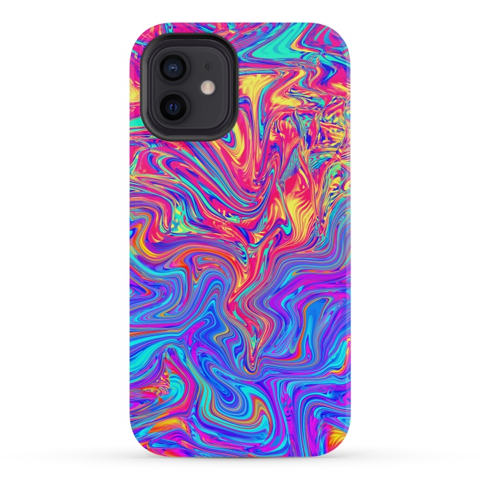 iPhone 12 mini StrongFit Abstract Colorful Waves by Art Design Works
