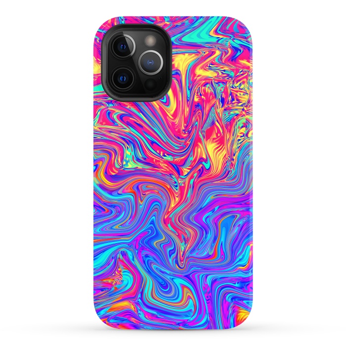 iPhone 12 Pro StrongFit Abstract Colorful Waves by Art Design Works