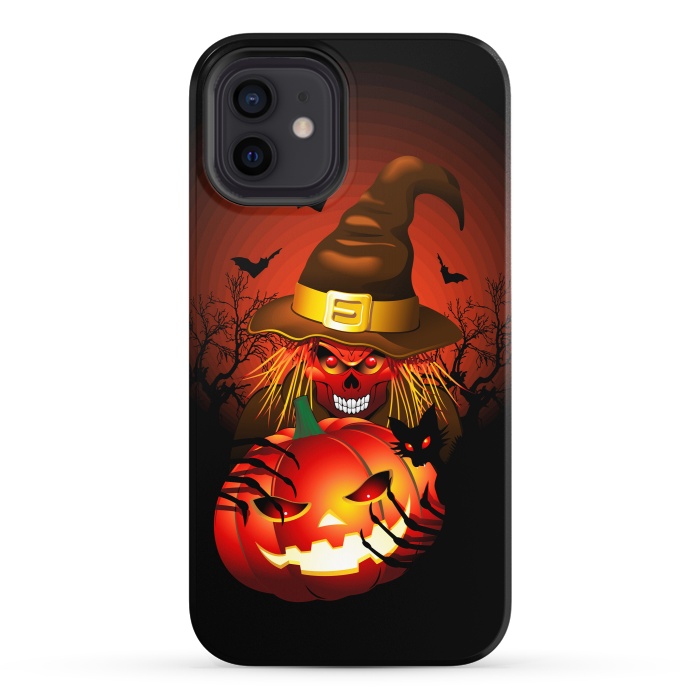 iPhone 12 StrongFit Skull Witch Halloween Monster by BluedarkArt