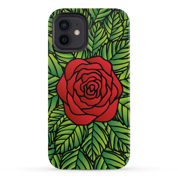 iPhone 12 StrongFit Red Rose by Majoih
