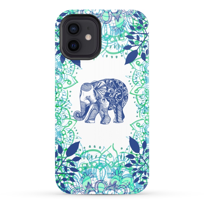 iPhone 12 StrongFit Boho Elephant  by Rose Halsey