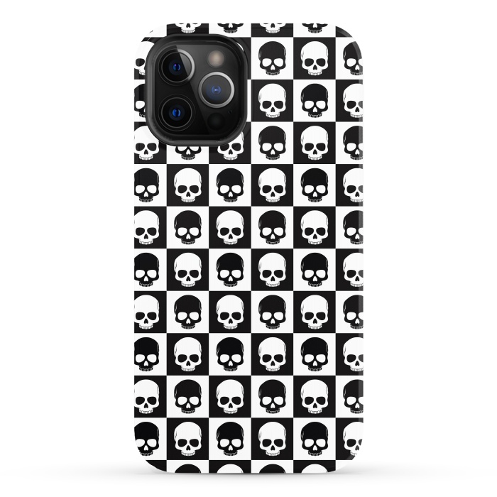 iPhone 12 Pro StrongFit Checkered Skulls Pattern I by Art Design Works