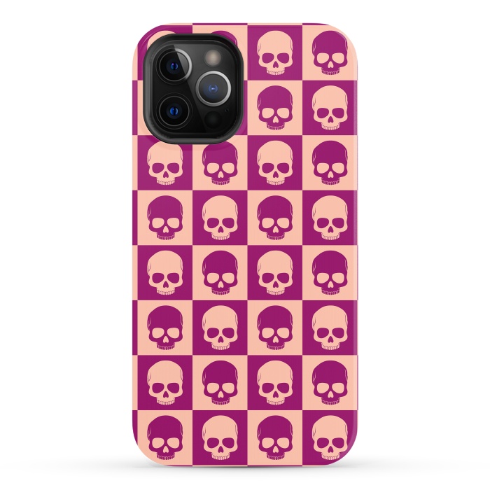 iPhone 12 Pro StrongFit Checkered Skulls Pattern II by Art Design Works