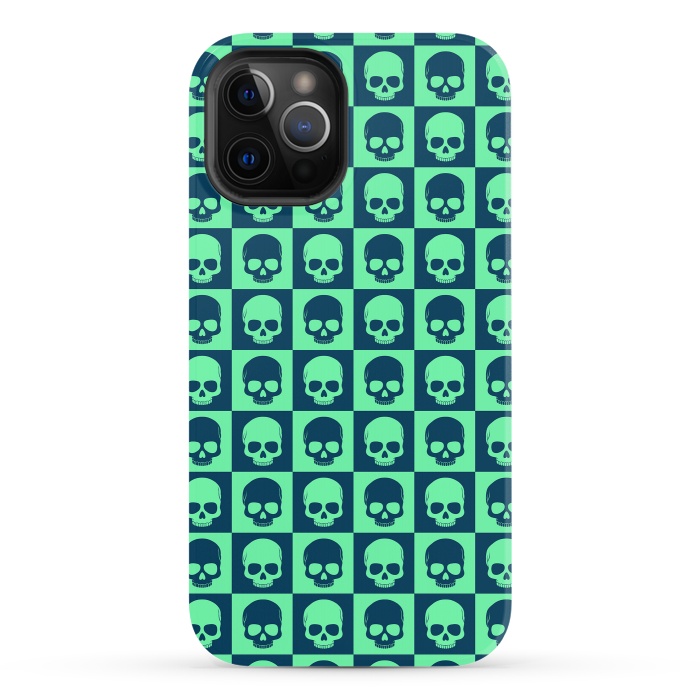 iPhone 12 Pro StrongFit Checkered Skulls Pattern III by Art Design Works