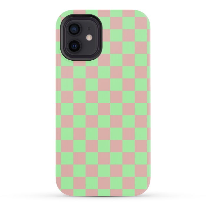 iPhone 12 mini StrongFit Checkered Pattern I by Art Design Works