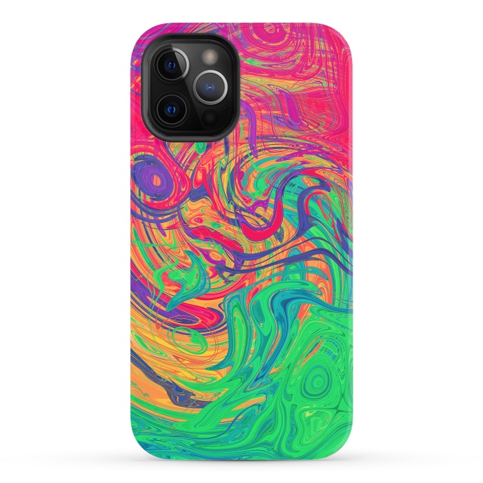 iPhone 12 Pro StrongFit Abstract Multicolored Waves by Art Design Works