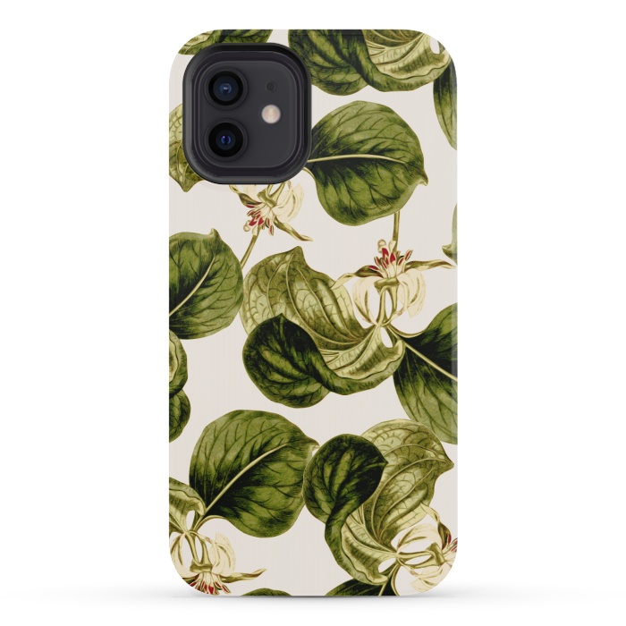iPhone 12 mini StrongFit Botany Leaf Pattern  by Zala Farah