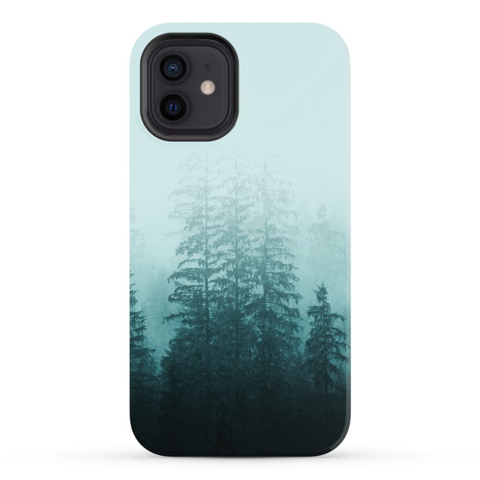 iPhone 12 mini StrongFit Blue Coniferous Forest by Creativeaxle