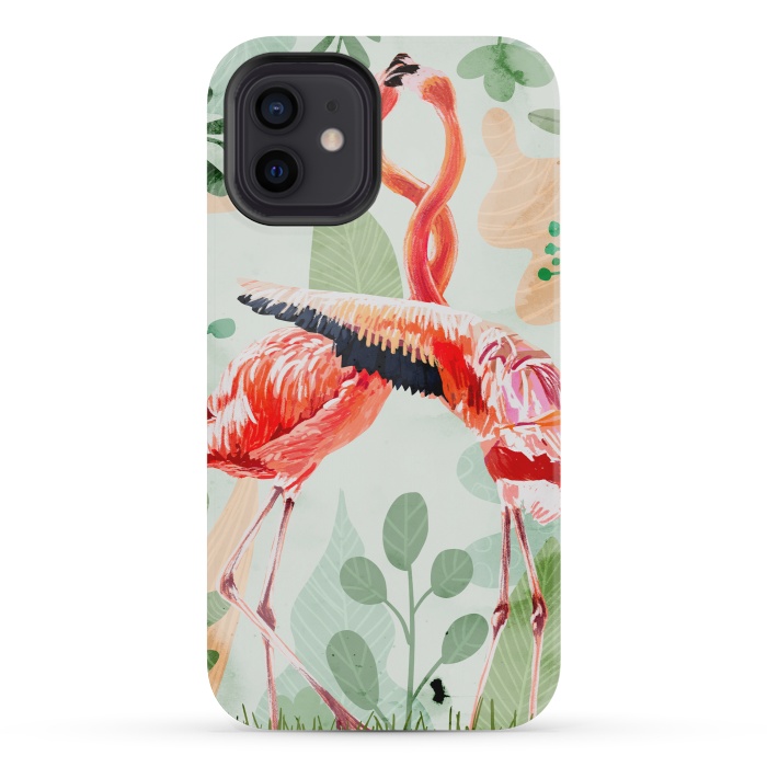 iPhone 12 mini StrongFit Flamingo Love by Uma Prabhakar Gokhale