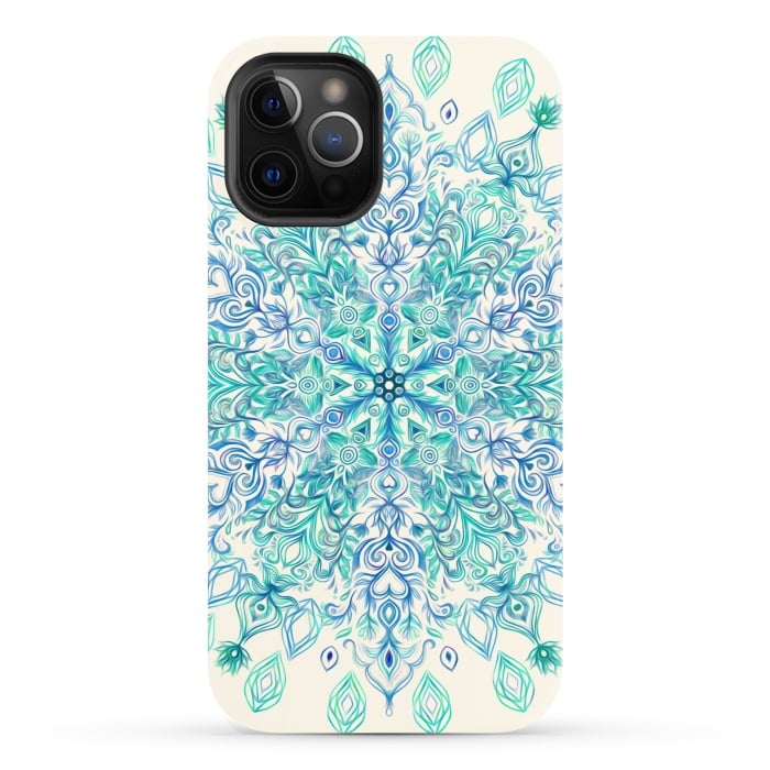 iPhone 12 Pro StrongFit Peppermint Snowflake on Cream  by Micklyn Le Feuvre