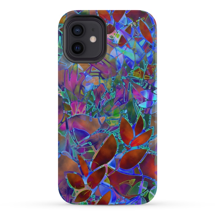 iPhone 12 mini StrongFit Floral Abstract Stained Glass G174 by Medusa GraphicArt
